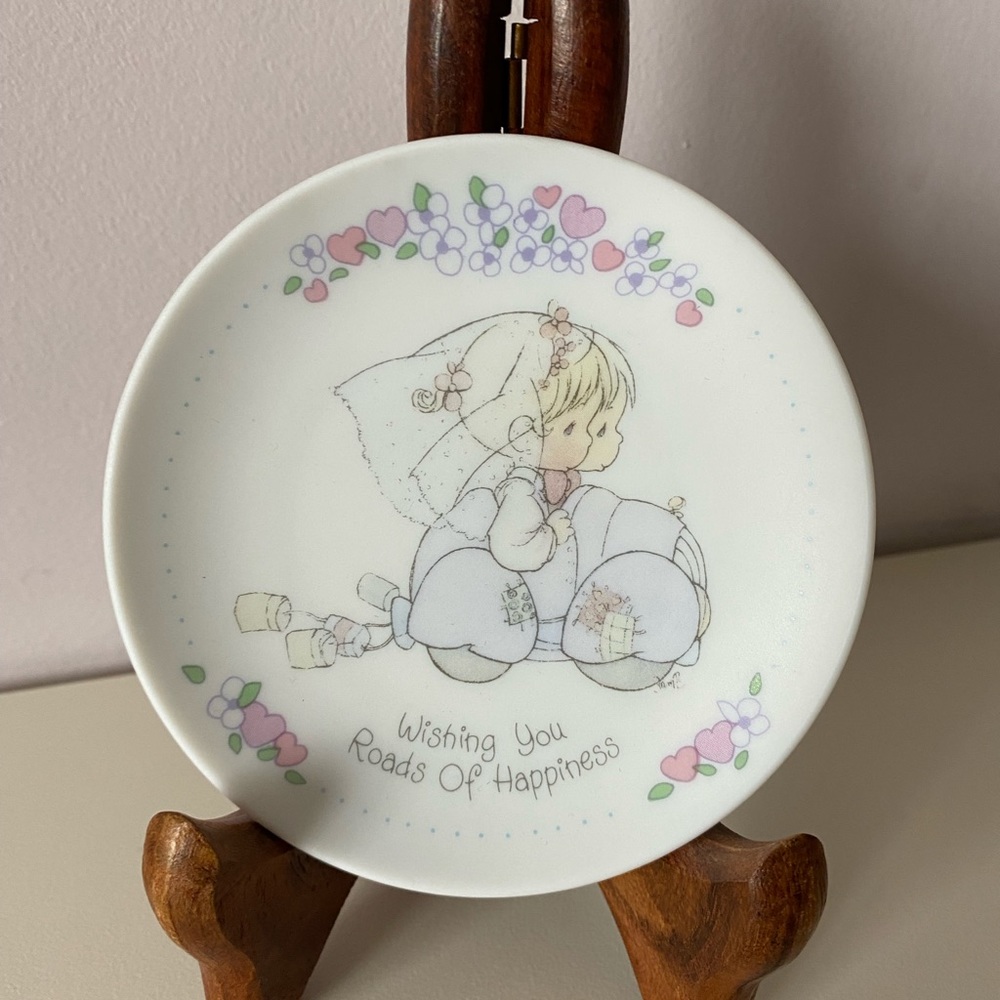 Precious moments wedding collecting plate 1989 wishing you roads to happiness